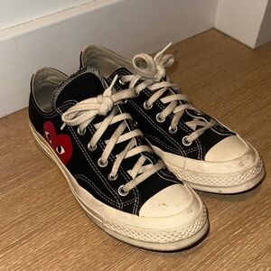 Converse CDG Black and Cream Sneakers